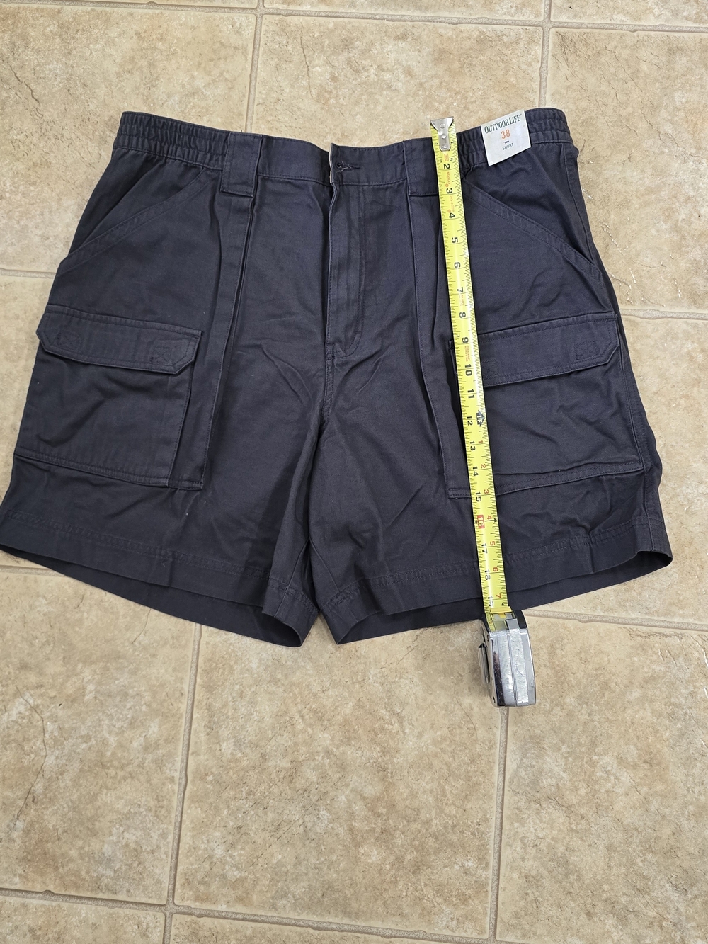 Outdoor Life Men's Dark Charcoal Cargo Shorts with Utility Pockets
